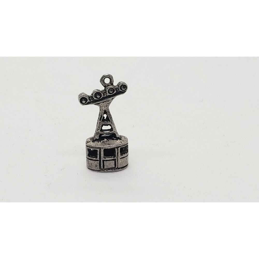 Vintage Charm Pendant 925 Silver Aerial Tramway Ski Lift 800 European Silver